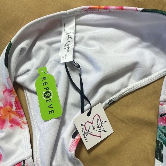 NWT Swim bottom white with pink floral pattern size 12 - Picture 4 of 4